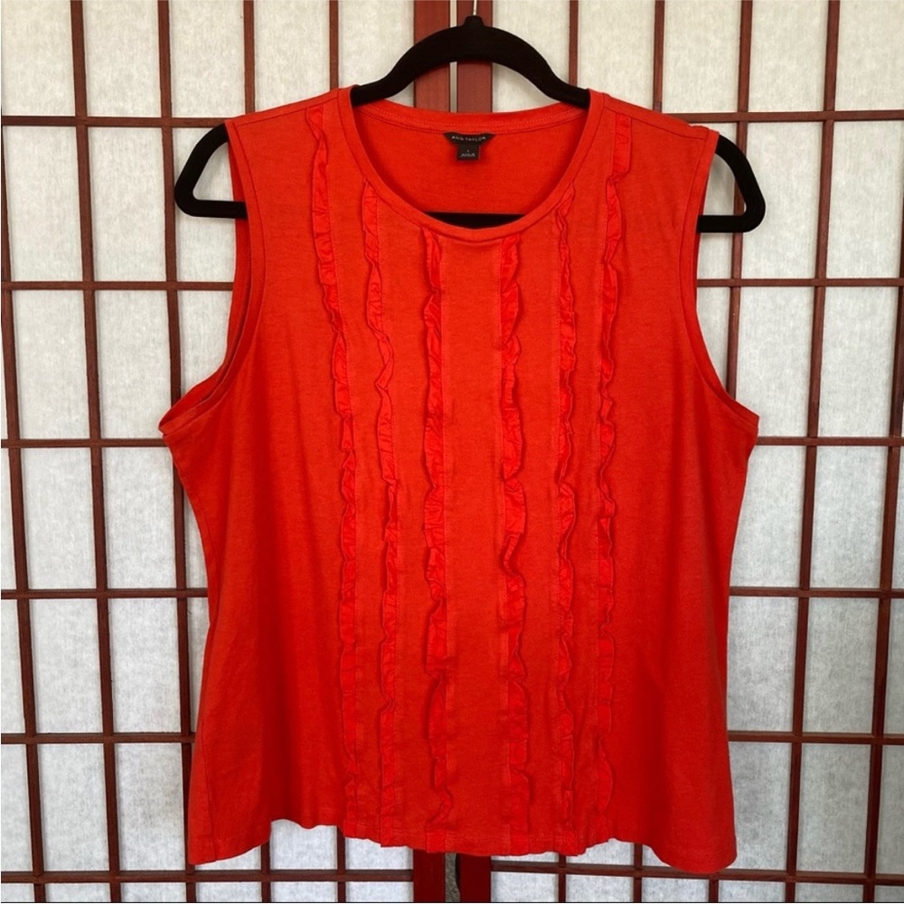 Ann Taylor Ruffle Front Shell